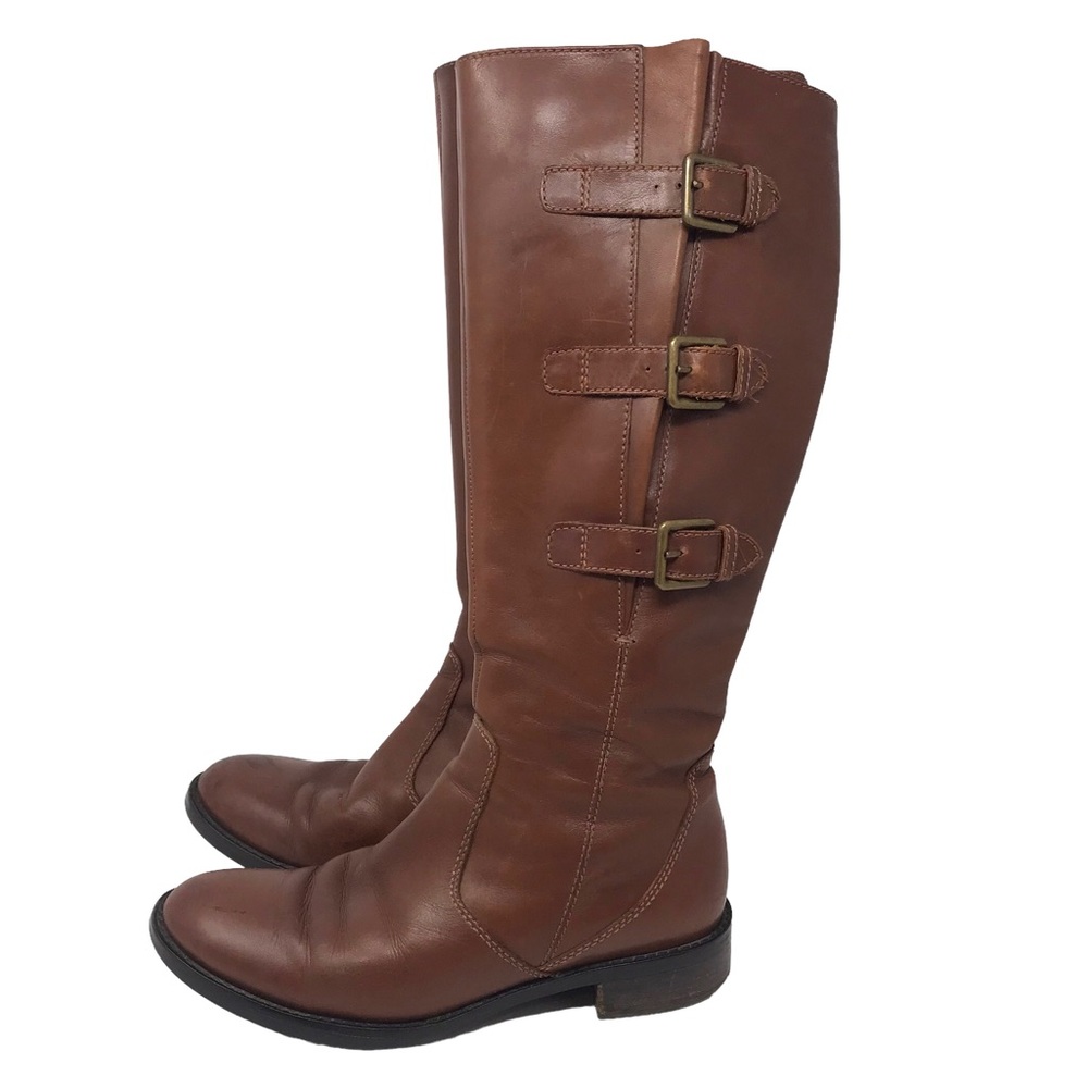 Ecco Hobart Genuine Leather Zip Up Buckle Brown Tall Riding Boots Women … - Picture 15 of 15